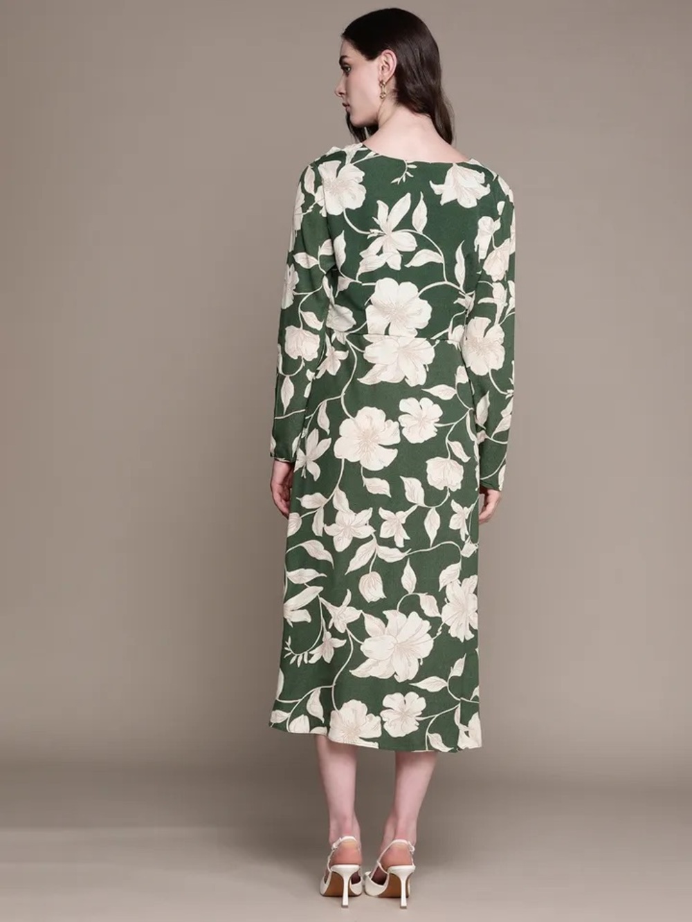 NWT🍒Mango Floral Print Twisted Detail A line Midi Dress🍒 - Picture 3 of 13